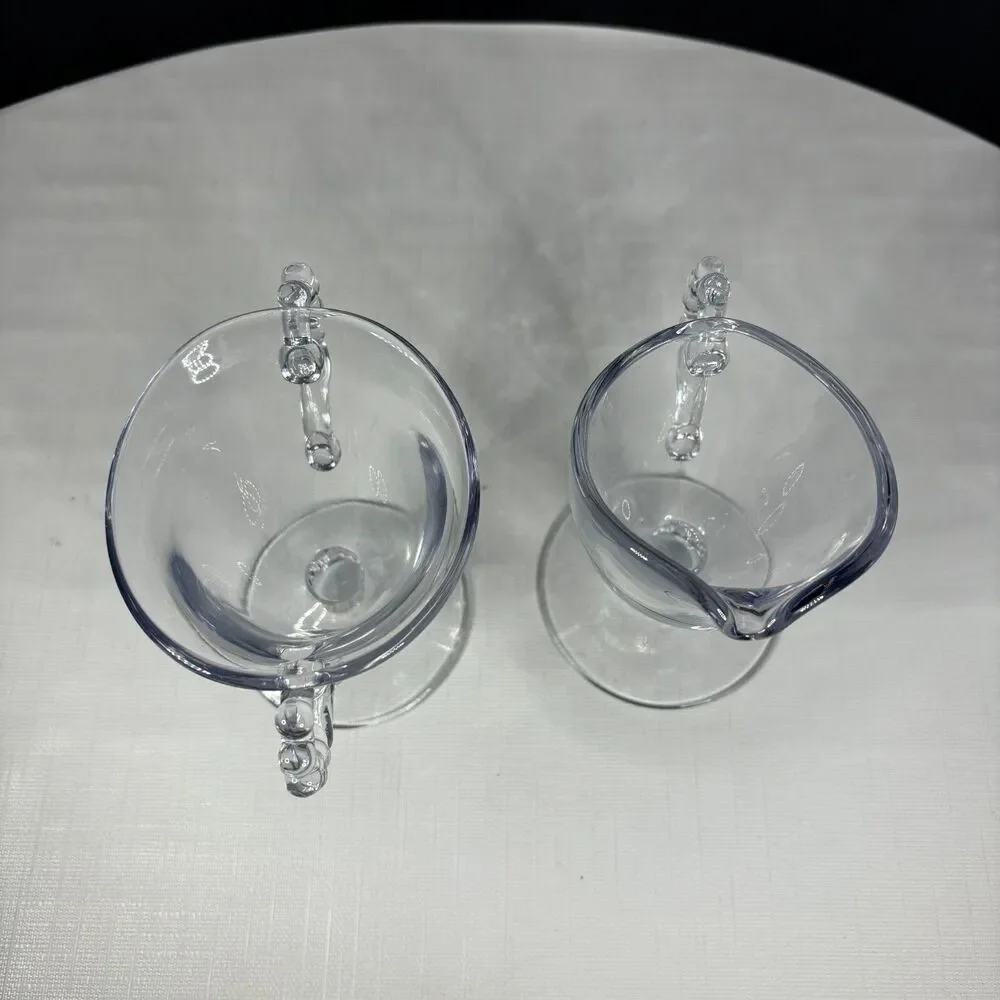 Imperial Glass Candlewick Pedestal Cream Sugar 1930s Depression Glass Vintage